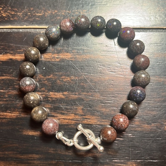 Australian Fairy Opal bead bracelet 8mm 925 silver handmade genuine - Picture 1 of 5